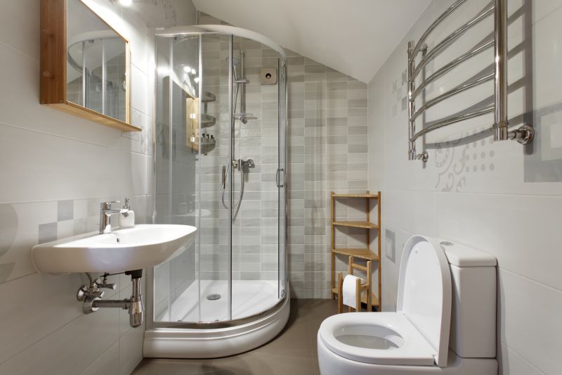 Corner Shower with Curved Glass